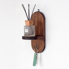 비음 무지주 미니 선반 빈티지 카페 벽선반, 1단, 엔틱색