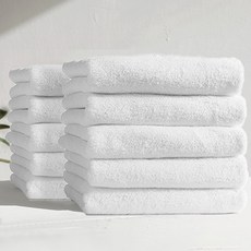 집생활연구소 호텔식 수건 200g 40수 코마사, 화이트, 10개