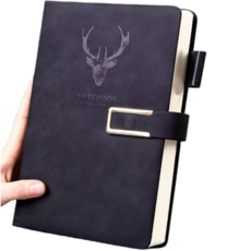 케이엠 A5 가죽 노트 방수 커버 일기장, 블랙, 1개