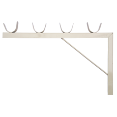 #就是五金 竹竿架曬衣架，採用堅固白鐵管，穩固耐用，輕鬆晾曬各式衣物, 鐵 (米白色) 單支