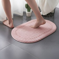 라온패브릭 주방발매트 화장실 주방 욕실 발매트 대형 면100% 코튼레이스, 피치핑크