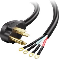 케이블 매터스 4 프롱에서 와이어 범위 코드 - 4피트 헤비 듀티 68 AWG 50암페어 Tesla 플러그EV 플러그J1772 커넥터와 호환NEMA 14-50P에서 4와이어, 4 ft