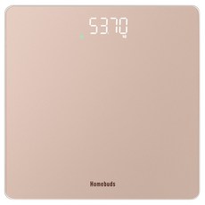 Homebuds 로즈골드 LED 고정밀 전자체중계 측정 안정시 녹색등 점등 올라서면 자동 켜짐, 1개, HB9057