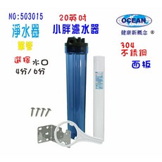 濾水器20英吋小胖單管淨水器 - 水塔過濾器/地下水適用/水族館/養殖業/農業灌溉用水, 1個