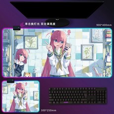 봇치더락 봇치더록 RGB LED 조명 마우스패드 키보드 장패드 4mm 두께, J, 900x400mm