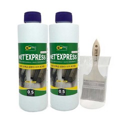 강력한 곰팡이 제거제 0.5L 2개 붓 소분컵세트 실리콘 욕실 줄눈, 500ml