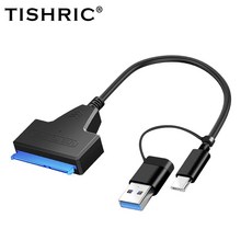 SATA USB 3 0 Type C 2in1 케이블 2 5인치 외장 HDD SSD 어댑터 22핀 6Gbps, 2 In 1 USB3.0 Type-C