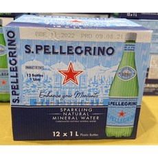 S.Pellegrino 氣泡天然礦泉水 12瓶 x 1公升 義大利進口, 12, 1L