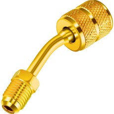 친코 Chinco R410a 어댑터 2개 세트 미니 스플릿 에어컨 충전 진공 포트 5 16인치 암형 퀵 커플러 1 4인치 수형 플레어 HVAC 냉동 장치용 45 각도 23470, 1, 45° Angle