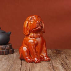 黑檀木雕狗擺件 旺財創意木質家居裝飾工藝品, 花梨整木精雕