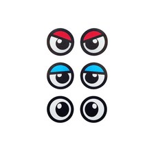 눈모양 고휘도반사 스티커 3종세트 소사이즈 미니사이즈 차량용 안전거리 졸음방지, 1개, 눈모양 3종 75mm 세트