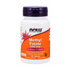 NOW Foods 甲基葉酸錠 1000mcg, 90顆, 1罐