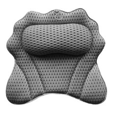 목욕 베개 머리 받침 목욕 쿠션 비 슬립 헤드 및 목지지 욕조 욕조 욕조 액세서리 여성을위한 스파 선물, 회색, 42cmx44cmx7cm, 폴리 에스테르