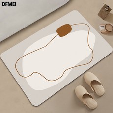 DFMEI 侘寂風現代浴室防滑吸水地墊 簡約線條居家腳踏墊, 1個, 加州