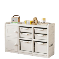 分類分層收納櫃 兒童玩具收納架 衣物收納箱 生活用品整理櫃 白色, 1個