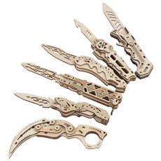 밀리터리 나이프 나무 입체퍼즐 장난감 3D 우드 DIY 나무 만들기, B, 1개, 90피스