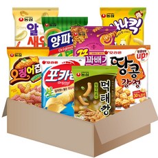 메리박스 봉지과자 스낵8종세트1호 (먹태깡+꿀꽈배기+포카칩+양파링+오징어집+알새우칩+바나나킥+땅콩강정), 1세트, 스낵8종1호