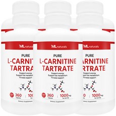 [미국빠른직구] 신제품 마이라이프 내추럴스 L-카르니틴 타르트레이트 1000mg (수퍼사이즈), 360정, 6개