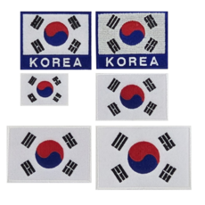 태극기와펜 6종세트 태극기패치 태극기 와펜 가방꾸미기 국산패치, 6개, 흰색