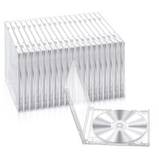 20 Pcs 10.4mm CD 보석 케이스 표준 단일 투명 CD 케이스 DVD 커버 보호 교체, 표시된 대로