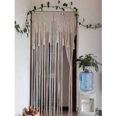 뜨개커튼 줄 창 실 빈티지 보헤미안 중문 현관 커튼, L