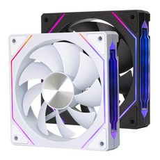 컴튜 프리즘 글로우 컴퓨터 쿨링팬 본체 리버스 팬 쿨러 120mm ARGB FAN, 블랙 - 정방향, 1개