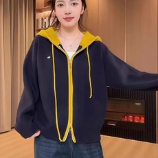 투니스 여성 무드 루즈핏 긴소매 후드 가디건