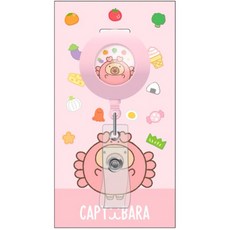 卡皮巴拉 伸縮萬用夾 證件套 拉繩扣, 1個, 螃蟹