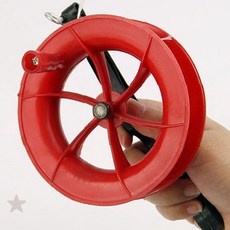 원형 손잡이 얼레 연날리기 실 타래 농사 밭 작업 끈 감기 도구 야외 놀이 레저, 1개