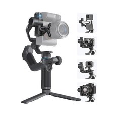 페이유테크 스콜프 미니-2 콤보: 휴대용 가방+11"탄소 섬유 극+채움 조명 모두 3축 카메라 안정기 미러리스 카메라용 내장 AI 트래커 휴대용 짐벌 스마트폰(블랙), SCORP MINI2 (Black)