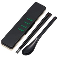 스케이터(Skater) 도시락 콤비 세트 젓가락 18cm 스푼 항균 가공 성인용 ELLE 실리콘 쿠션이 달려 있어 소리가 나지 않는다 일본 제조 CCS3SAAG-A