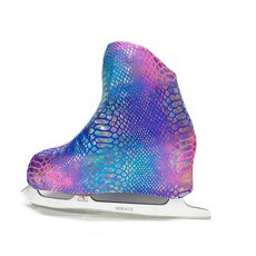 Kami-So 메탈릭 피겨 스케이트 부츠 커버 | 아이스하키 긁힘 흠집 및 먼지로부터 보호 내구성 있는 신발 아이스 스케이팅 액세서리 실버 - 어린이 사이즈, 선셋 파이썬 _Child