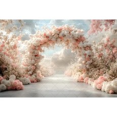 화이트 핑크 배경 커튼 꽃 장식 천 웨딩 생일 사진 소품, 19. X02748