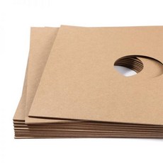 LP판 레코드 종이커버 하드 쉘 케이스 크라프트지 12인치 보관 케이스 10팩, 12인치 브라운 (구멍X) (10 팩)