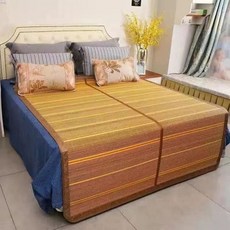 쿨 대자리 대나무카페트, 120x1.8 접이식 베개커버2개포함