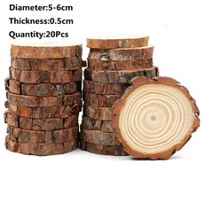 천연 소나무 원형 미완성 나무 조각 껍질 로그 디스크 DIY 공예 웨딩 파티 페인팅 2-22cm 두께 1, 1개
