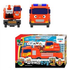 꼬마버스 타요 레더 헤더 2종세트 구조놀이 사다리차 소방차완구 선물용 4세장난감