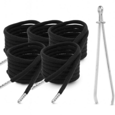 앙플러스 후드티 옷 끈 후드 스트링 철팁 바지끈, 5개, 블랙