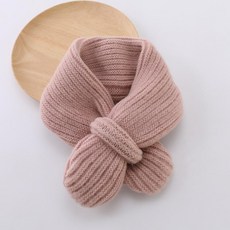 겨울용 니트 목도리 아동 보온 넥워머, 핑크