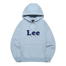 LEE 빈티지 로고 펠트자수 후드 티셔츠 라이트블루