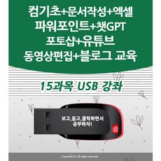 15종 컴퓨터기초 한글 문서작성 엑셀 파워포인트 ppt 챗GPT 포토스케이프 블로그 유튜브 유튜버 프리미어 프로 동영상편집 포토샵 교육