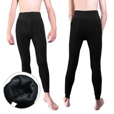 남성 블랙컬러 보온 패브릭 스판 따스한 기모 레깅스ehw6+9QmR