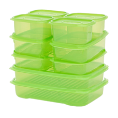 맥스앤맥스 항균 그린 제올라이트 밀폐용기 신선용기, 500ml(4P)+900ml(4P)+1800ml(2P), 10세트