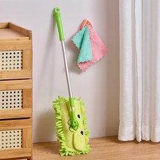 兒童過家家玩具小黃鴨清潔套裝 掃把簸箕吸塵器拖把組合 寶寶益智玩具, 兒童單拖把（綠色）+抹布, 1個