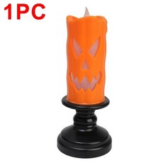 할로윈 촛불 작동 불꽃 전자 램프 크리스마스 파티 장식, 6. 1PC-Orange