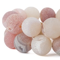 RUBYCA 원형 염색 전기도금 드루지 마노 석영 크리스털 RUBYCA Round Dyed Electroplated Druzy Agate Quartz Crystal Gemston, 주황색, 8mm