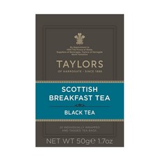 해로게이트 클래식 차이의 테일러 홍차 개별 포장 봉투 20개들이 1팩 향신료 아로마 워밍 함유 뜨겁거나 얼음으로 즐기기 티백 20개, Scottish, 20 Count Pack of 1