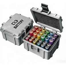 18개의 AA 배터리와 12개의 AAA 배터리를 위한 배터리 보관 케이스 3D 프린팅 PETG 방수 하드 캐디 정리함 홀더 가정용 야외용 알칼리성 기계식 스타일