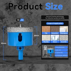 18-68MM 다이아몬드 드릴 비트 세트 세라믹 타일 홀쏘 유리 대리석 화강암 석재 도자기용 위치 드릴 포함 1, 05 50