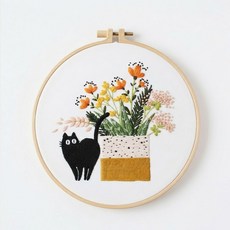프랑스자수 패키지 DIY 고양이도안 취미 키트, 옵션05, 1개